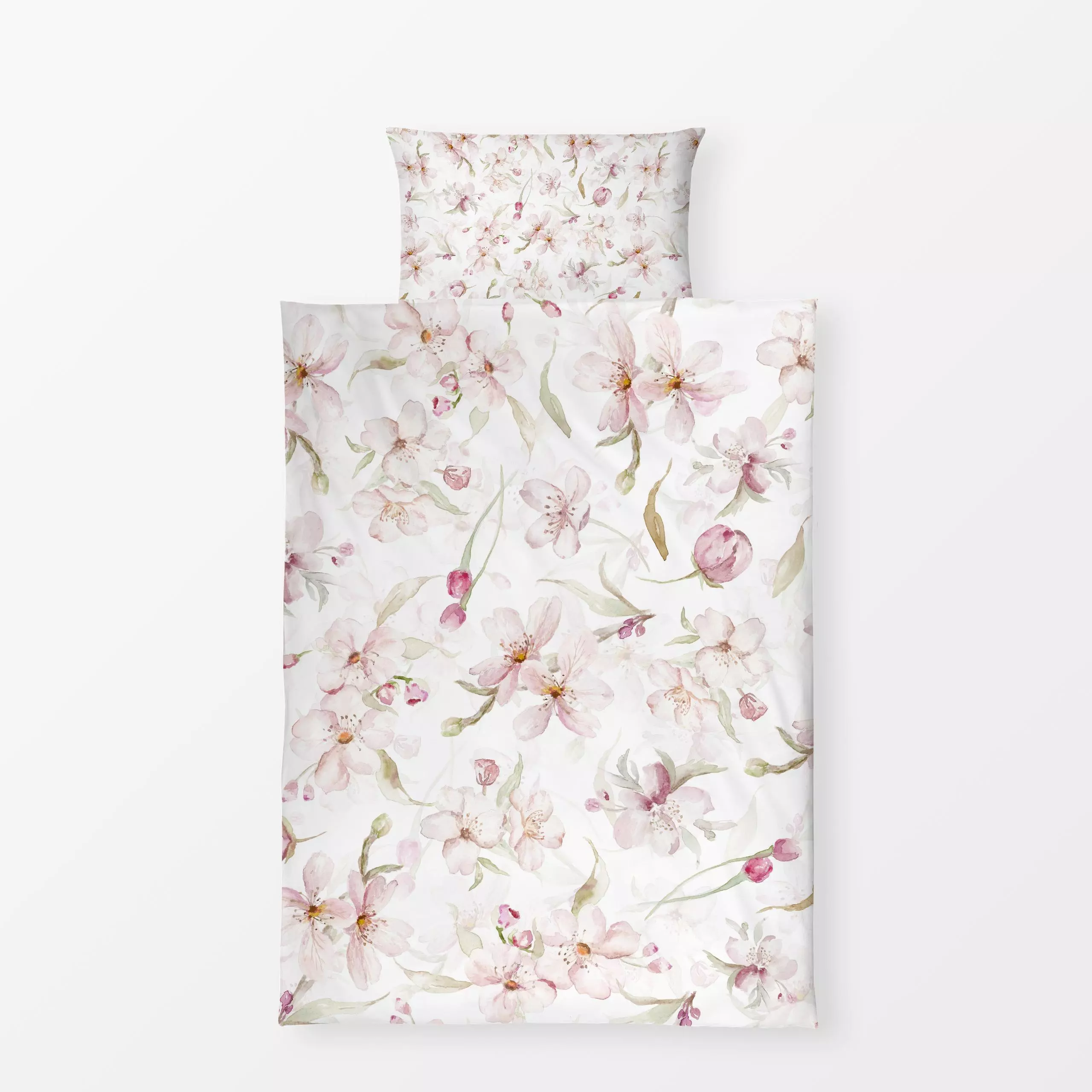 Bettwäsche Kirschblüten Wiese - Blumen & Florales, Frühling - von „Uta Naumann"; Muster, Wasserfarben, skandinavisch, Blumen...