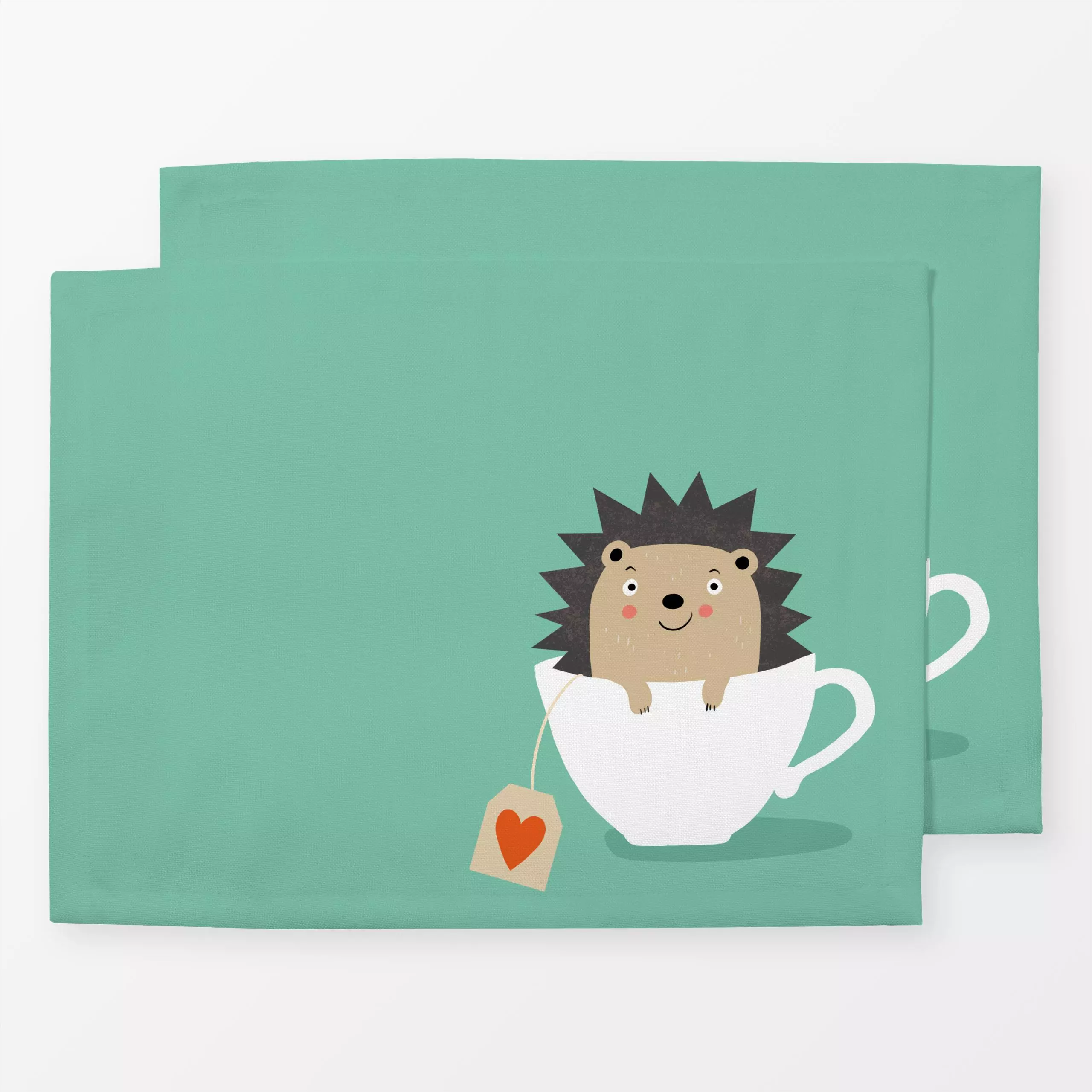 Tischset Tassen Igel - Herbst, Kinderzimmer & Motive für Kinder, Tiere - von „Julia Reyelt"; Muster, Natur, minimal, Illustr...