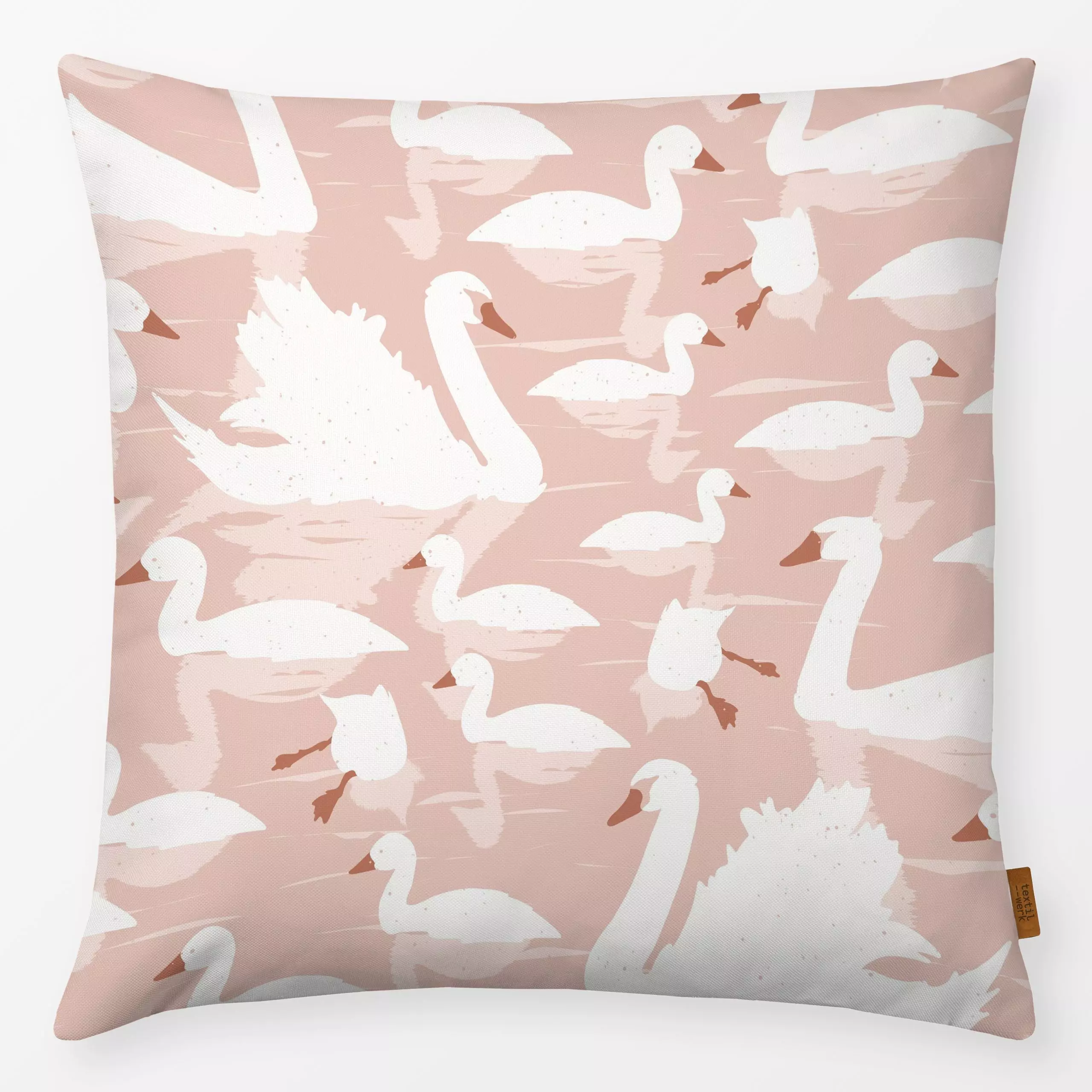 Kissen Swan Lake in rose - Kinderzimmer & Motive für Kinder, Tiere - von „Sara Maria"; Kinder, rosa, Schwan, Tiere, Kinderzi...