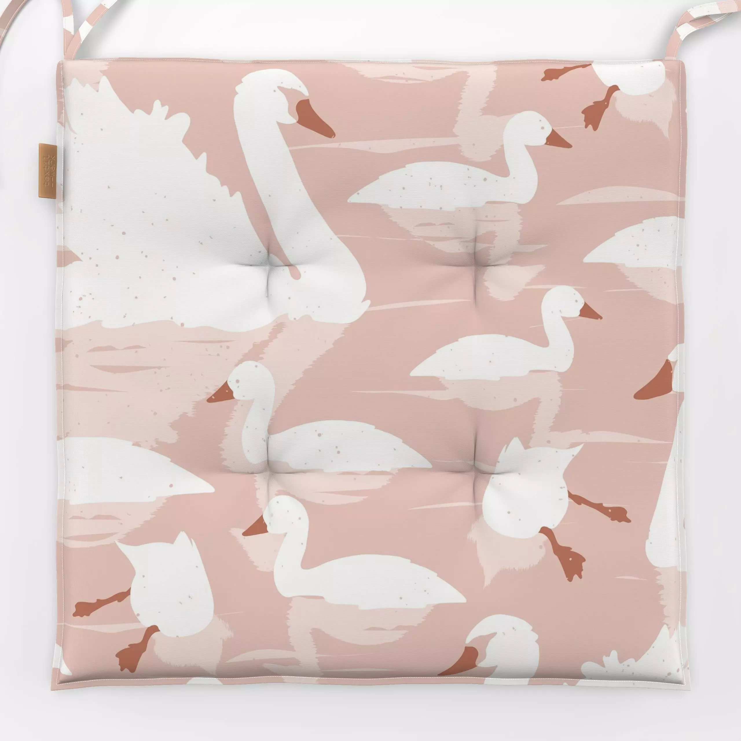 Sitzkissen Swan Lake in rose - Kinderzimmer & Motive für Kinder, Tiere - von „Sara Maria"; Kinder, rosa, Schwan, Tiere, Kind...