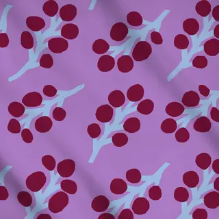 Meterware Frühling Zweige Muster burgund