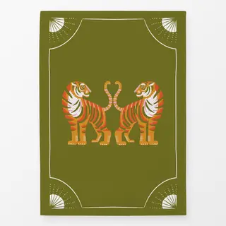 Geschirrtücher Tiger grün
