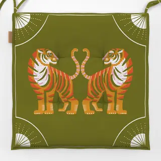 Sitzkissen Tiger grün