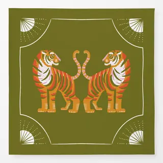 Tischdecke Tiger grün