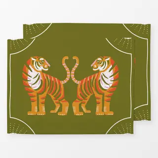 Tischset Tiger grün