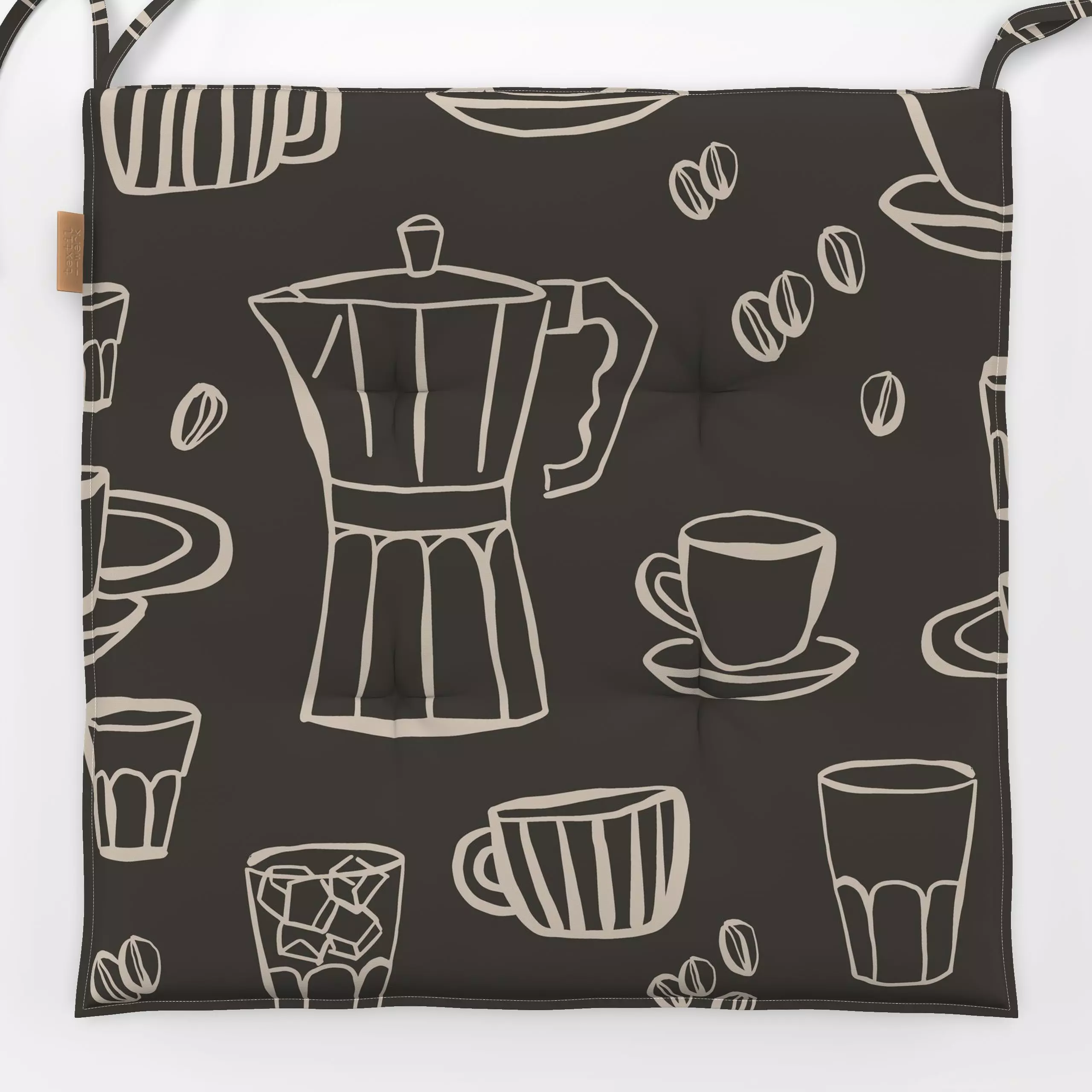 Sitzkissen Coffee Love Black - Küche, Essen & Trinken - von „Kruth Design"; Kaffee, geschenkidee, Cafe, kruthdesign, kaffeeh...