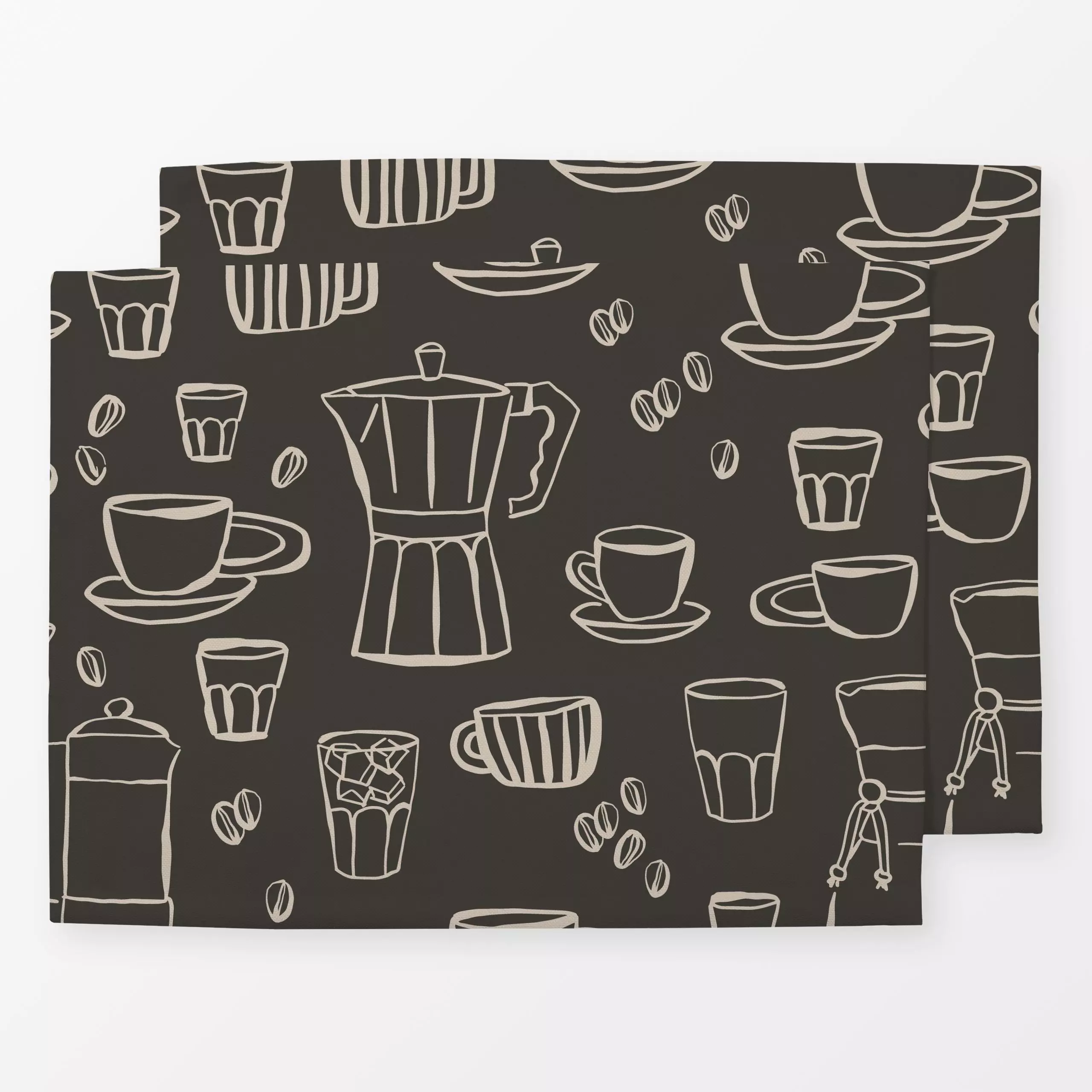 Tischset Coffee Love Black, Essen & Trinken, von Kruth Design