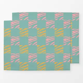 Tischset Zebra Quadrat Muster