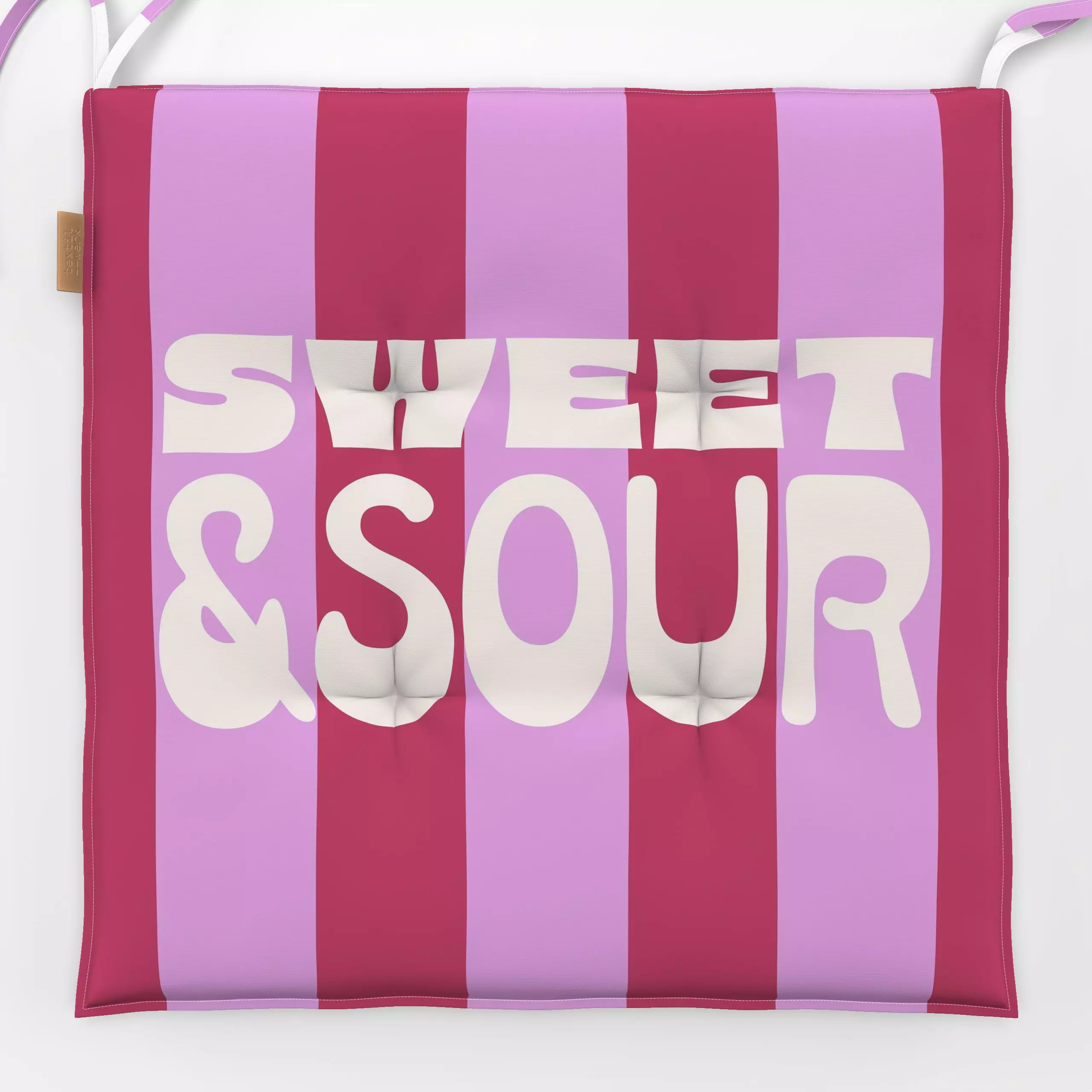 Sitzkissen Sweet Sour Stripes - Sommer, Sprüche & Schriftzüge, Früchte - von „Patries Elisabeth"; Kuh, typografie, stripes, ...