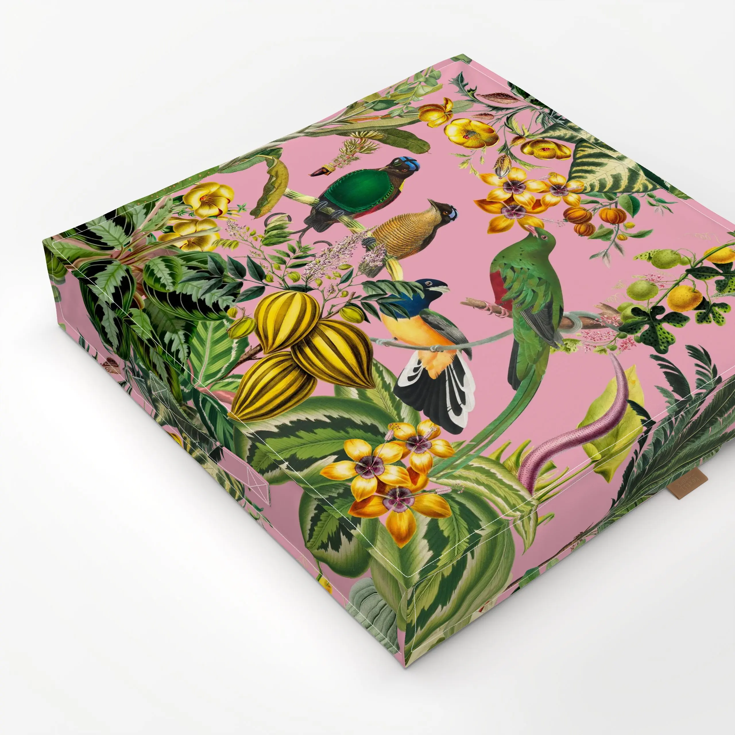 Bodenkissen Exotischer Dschungel pink - Tiere, Pflanzen & Botanik, Safari & Dschungel - von „Uta Naumann"; Frucht, Natur, Ga...