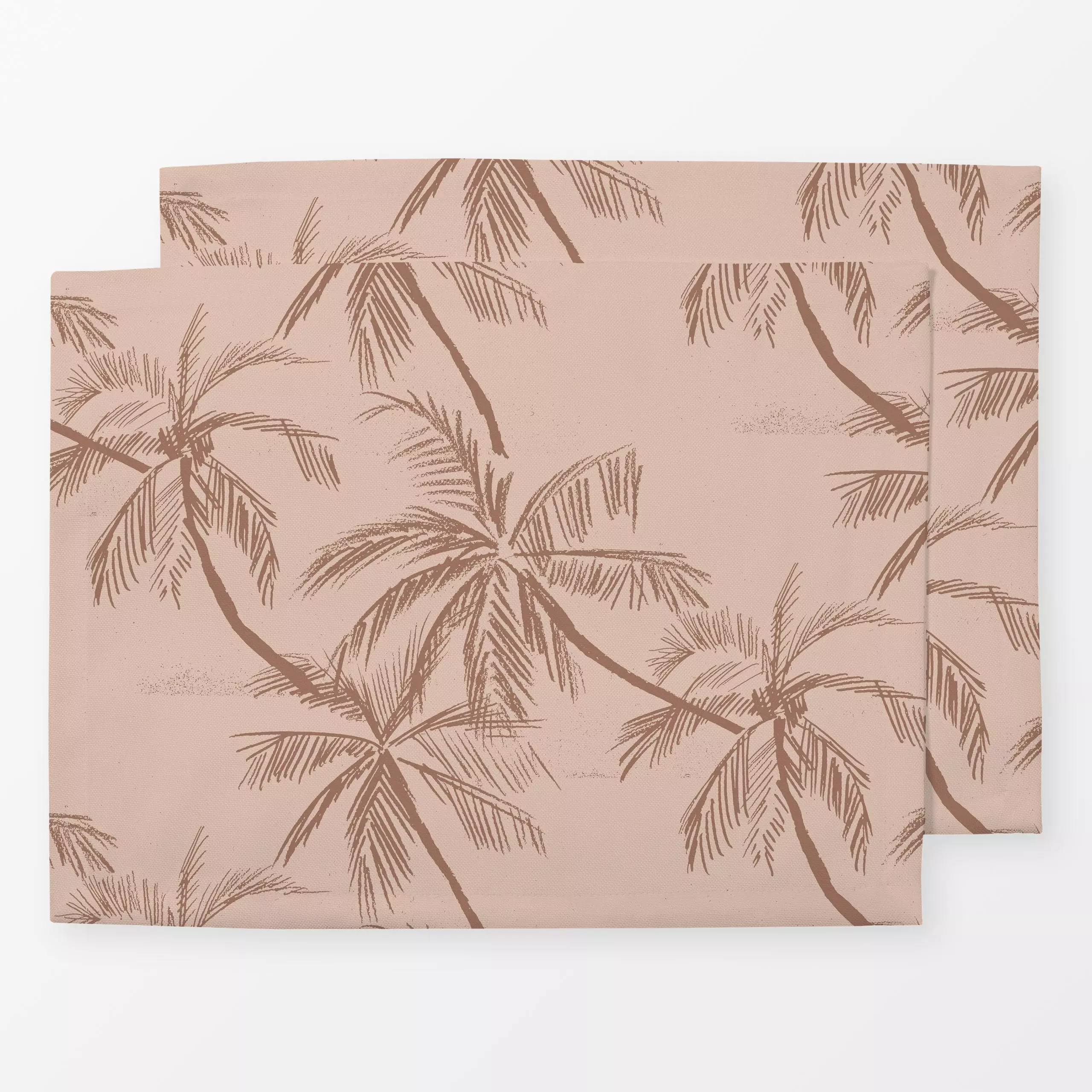 Tischset Palmen in Mocha Mousse - Natur & Landschaft, Sommer, Pflanzen & Botanik - von „Julia Schumacher"; Palmen, Strand, t...