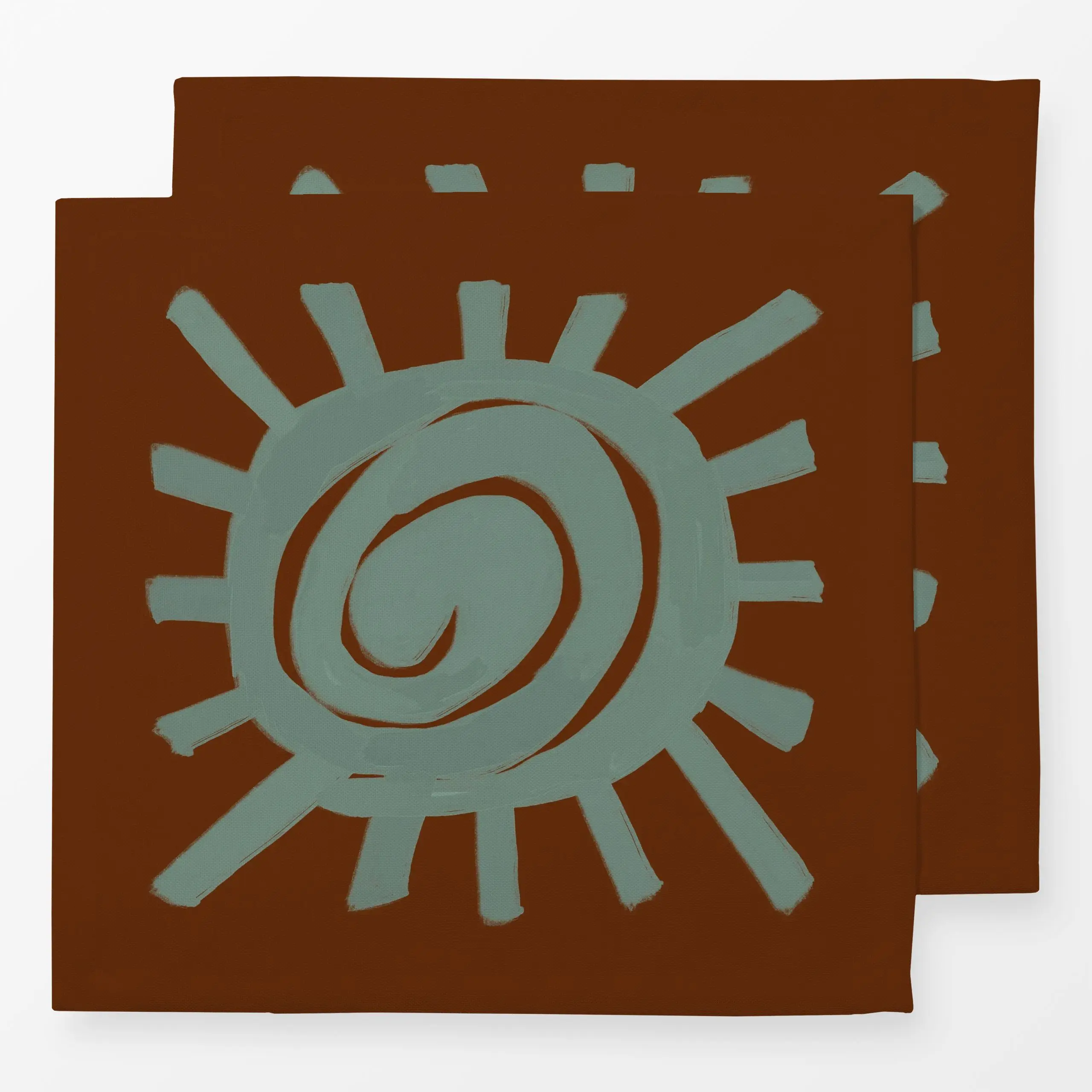 Servietten Swirl Sun Teal - Sommer - von „KunstbyStephie"; boho, Sonne, modern, Sommer, boho, summer, mediterranean, sunshin...