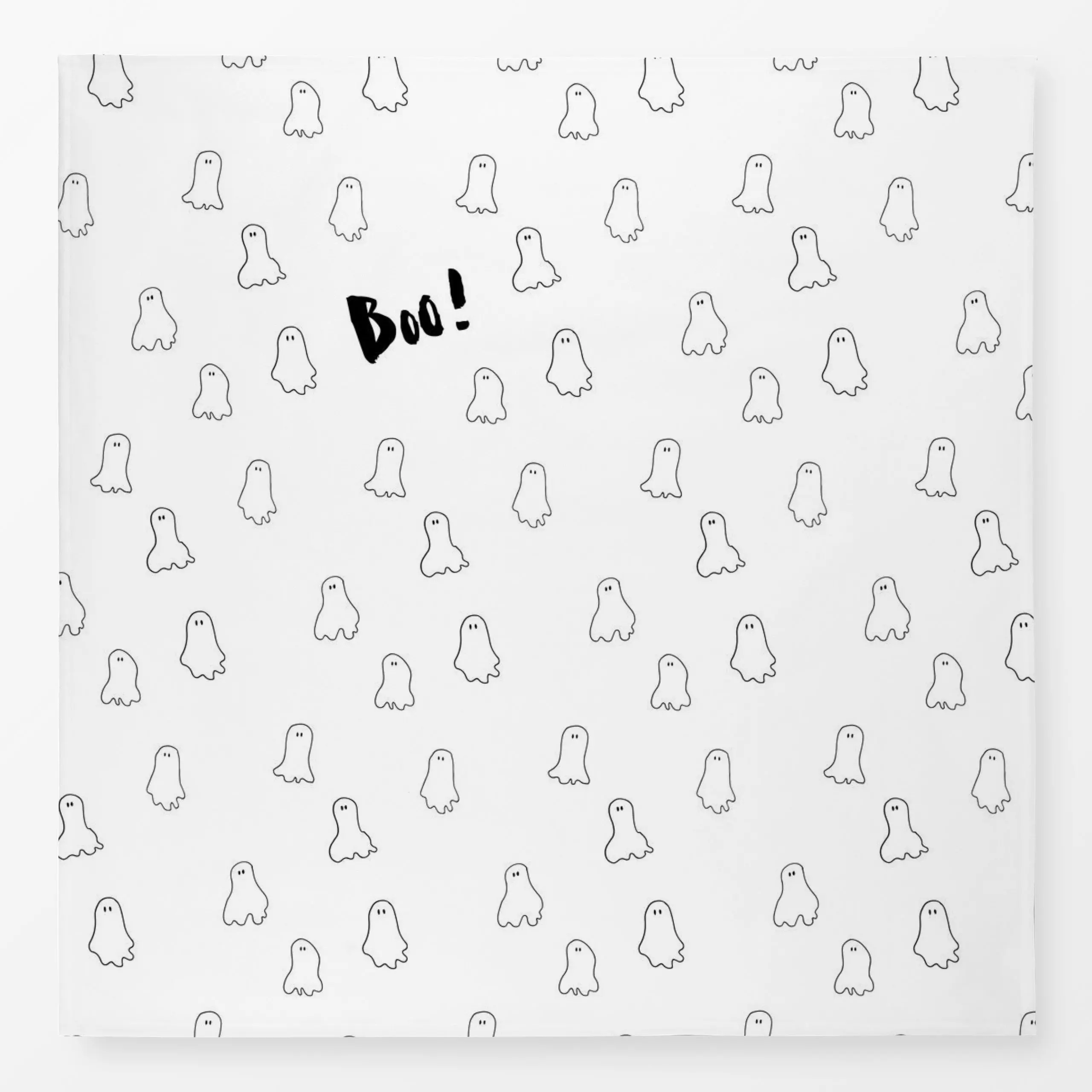 Tischdecke Gespenster Halloween Boo! - Herbst, Anlässe - von „brushmeetspaper"; Herbst, Lettering, Gespenst, Halloween, happ...