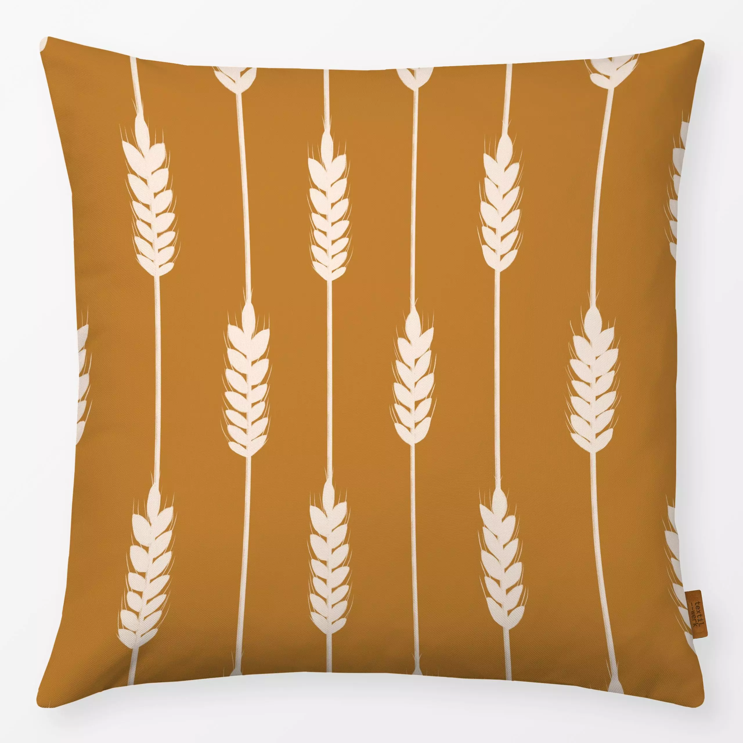 Kissen Getreide Streifen Ocker - Herbst, Natur & Landschaft - von „Sophie Augustin Illustration"; Herbst, Herbstdeko, Feld, ...