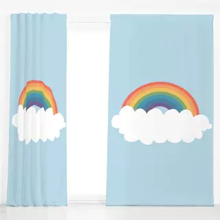 Dekovorhang Vintage Rainbow Regenbogen