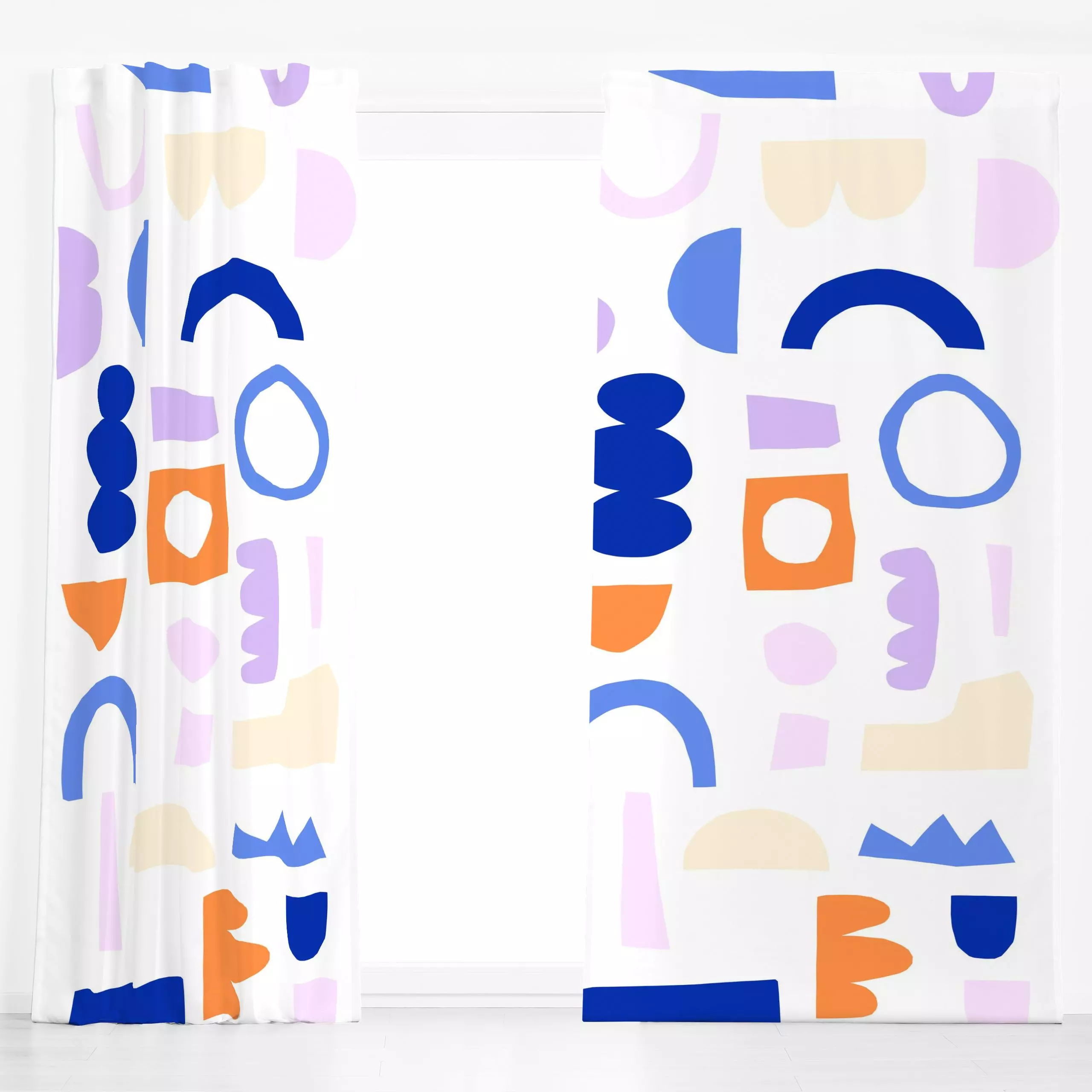 Dekovorhang Savoir-vivre - Symbole & Muster - von „Lisa Jasmin Bauer"; Collage, formen, Shapes, cutouts, matisse, papercut, ...