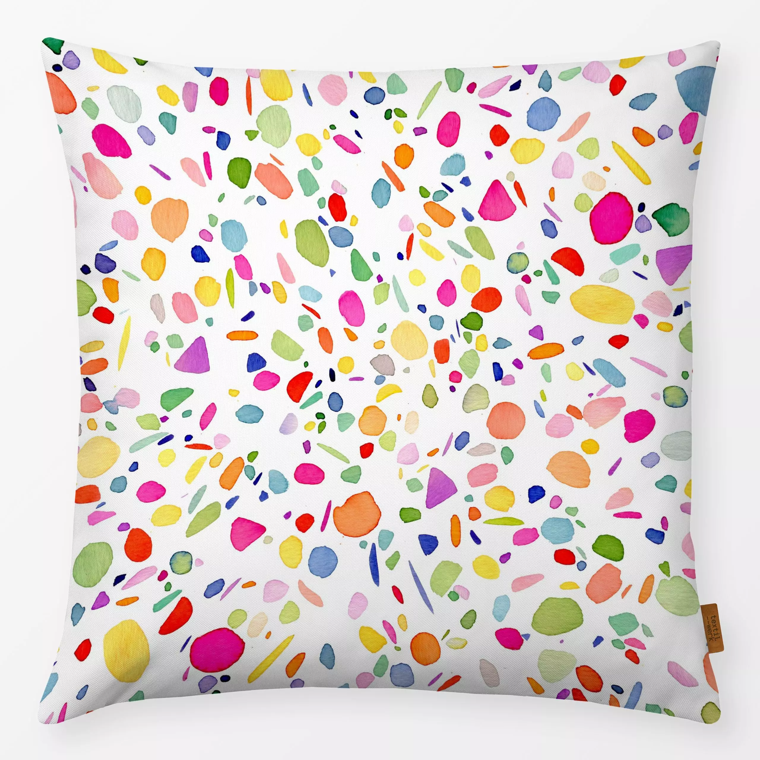 Kissen Terrazzo Abstrakt Bunt - Sommer, Symbole & Muster - von „Ninola Design "; boho, Aquarell, Kinder, Punkte, Geburtstag,...