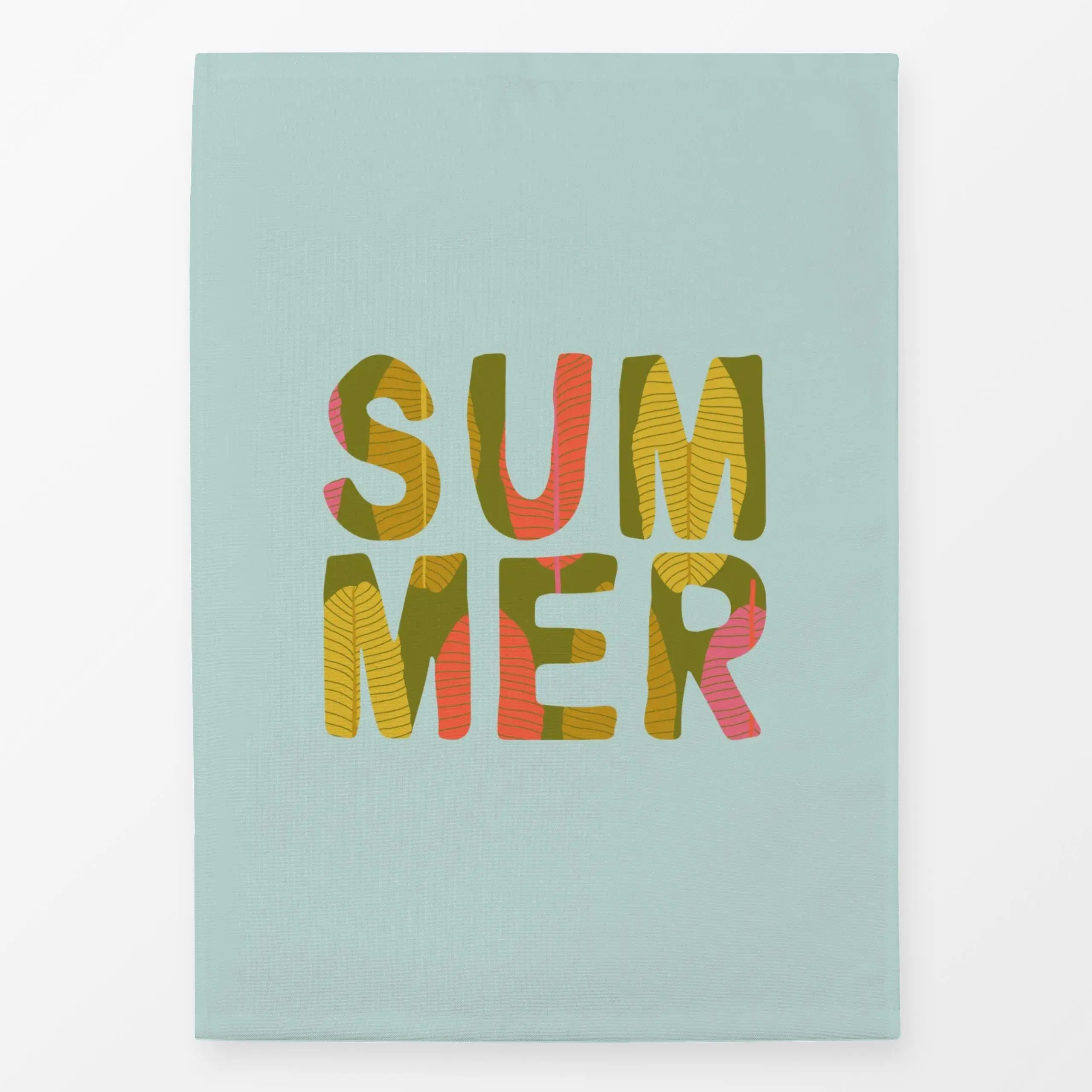 Geschirrtücher Tropical Summer Minze - Sommer, Sprüche & Schriftzüge - von „DEINKI Studio"; Palmen, tropical, Sommer, palmen...