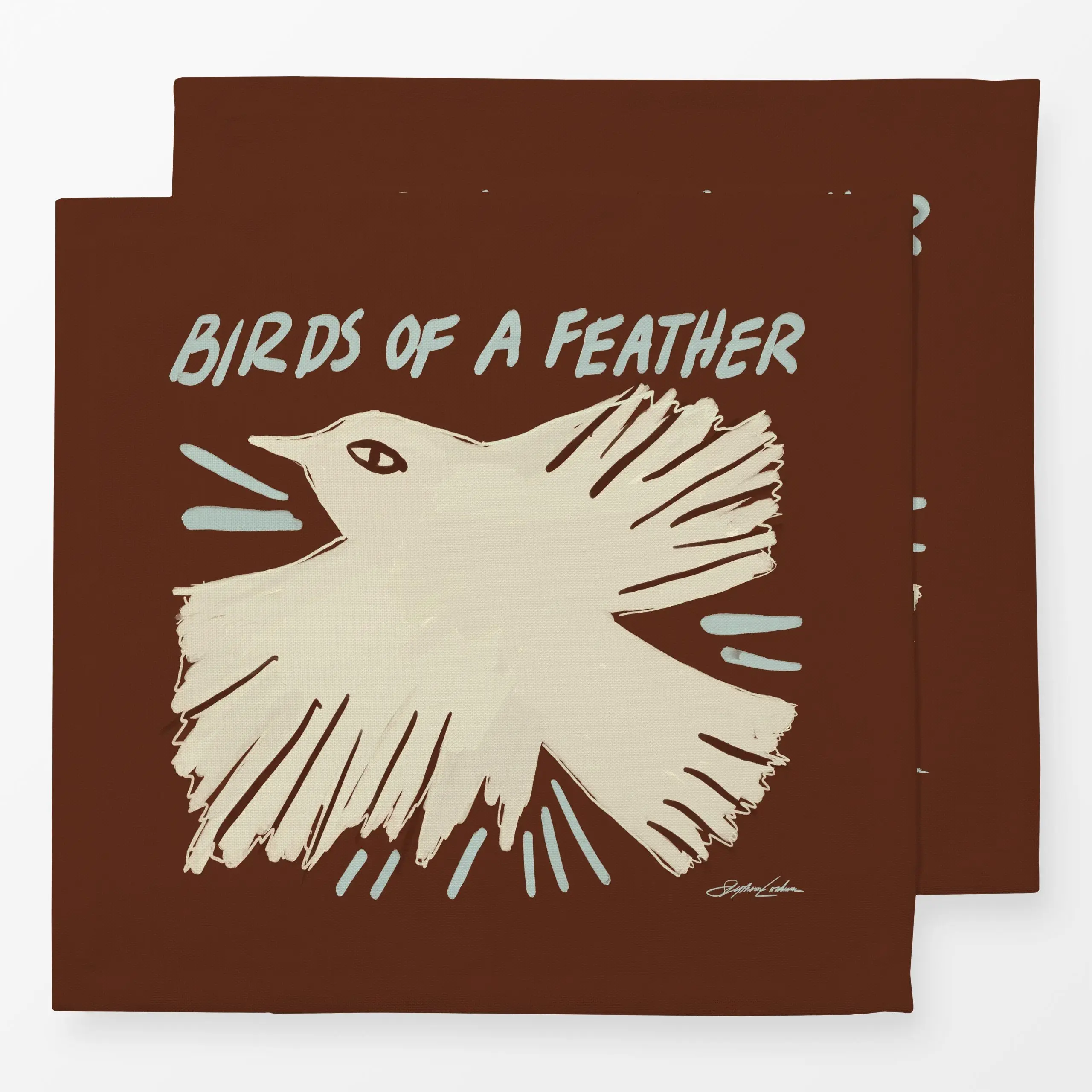 Servietten Birds of a Feather - Herbst, Natur & Landschaft, Tiere - von „KunstbyStephie"; Retro, modern, typografie, quote, ...