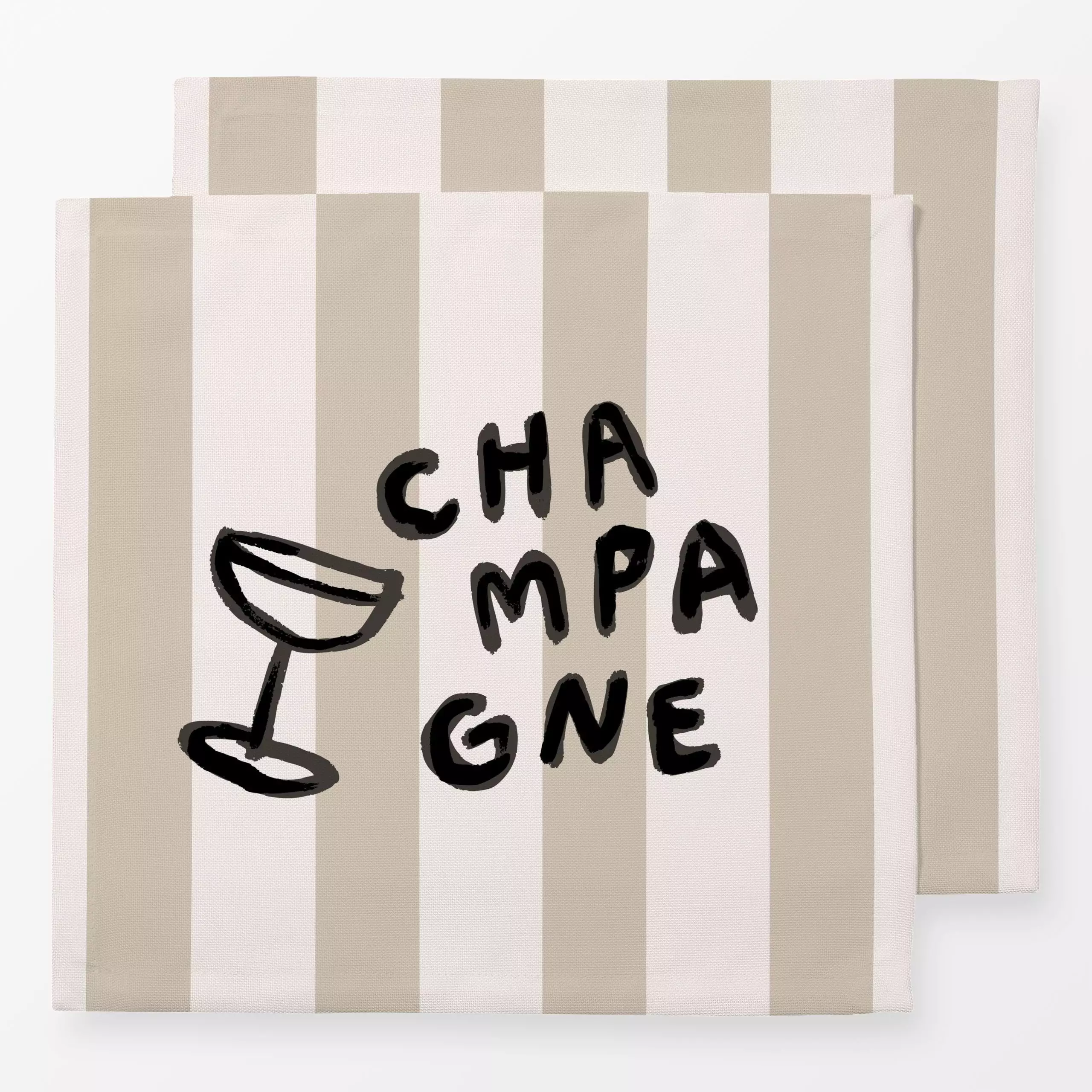 Servietten CHAMPAGNE BEIGE - Sommer, Sprüche & Schriftzüge, Symbole & Muster - von „Kruth Design"; Sommer, party, spruch, Sp...