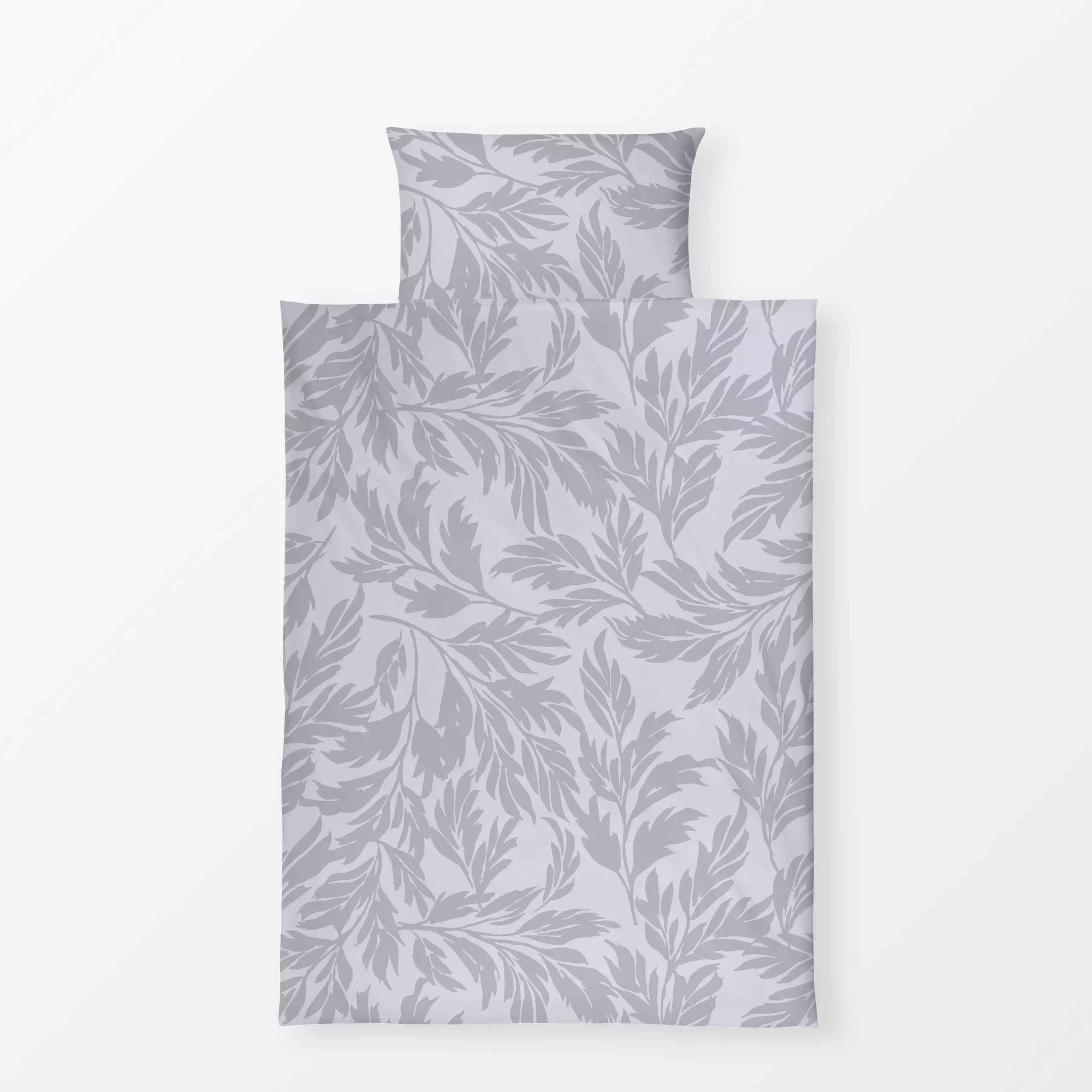 Bettwäsche winterleaves-bleu - Blumen & Florales, Pflanzen & Botanik - von „youdesignme"; Muster, Blaugrau, skandinavisch, B...