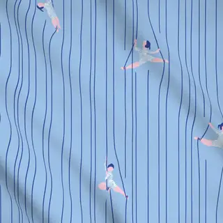 Meterware Seiltänzerin blau