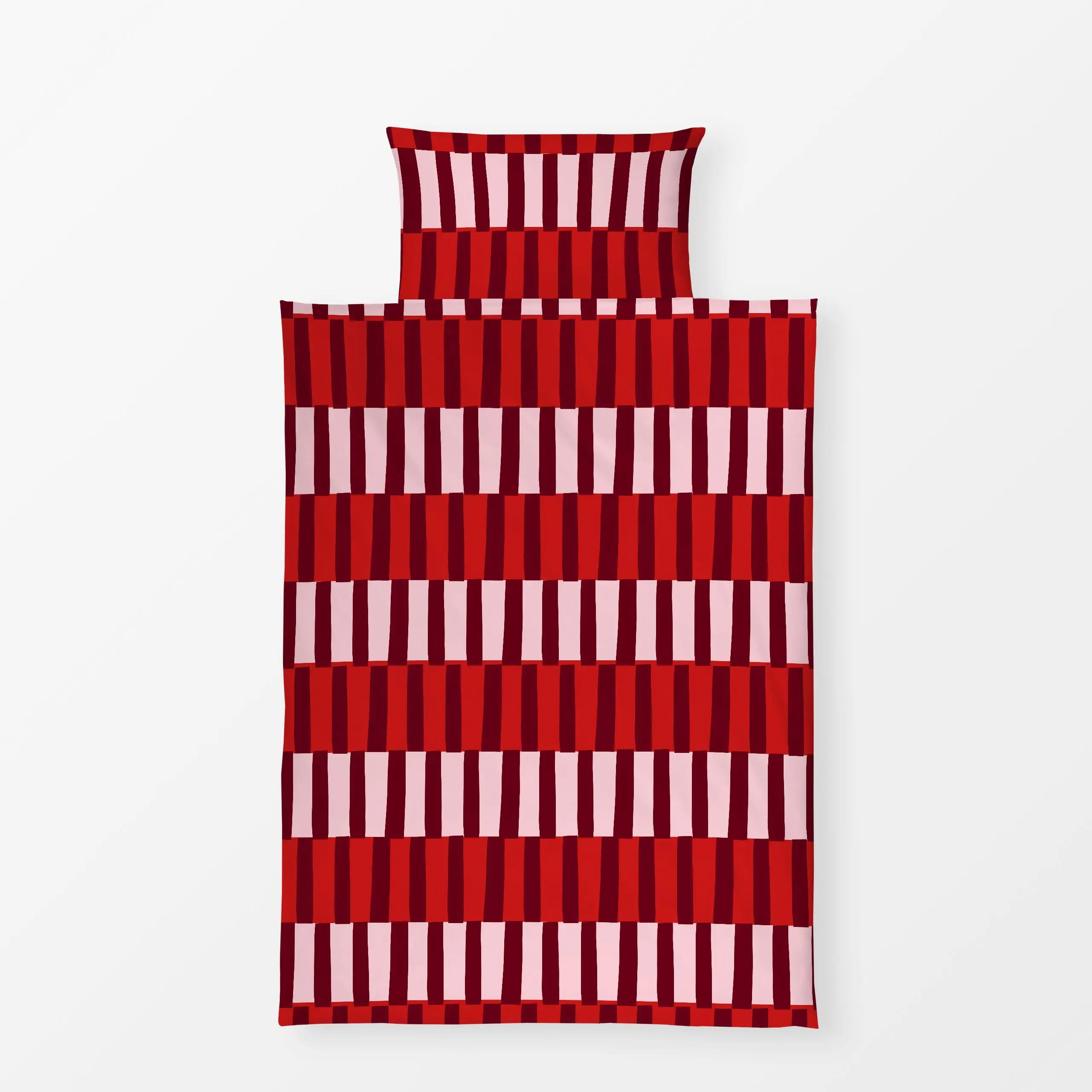 Bettwäsche Blockstreifen Beerenrot - Frühling, Symbole & Muster - von „Lisa Jasmin Bauer"; Muster, Streifen, Geometrisch, Fr...