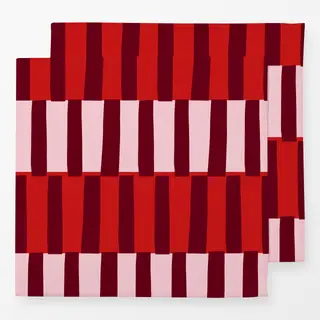 Servietten Blockstreifen Beerenrot