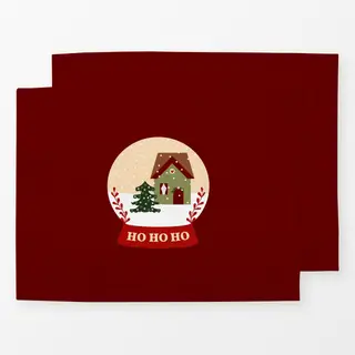 Tischset Schneekugel Ho Ho Ho