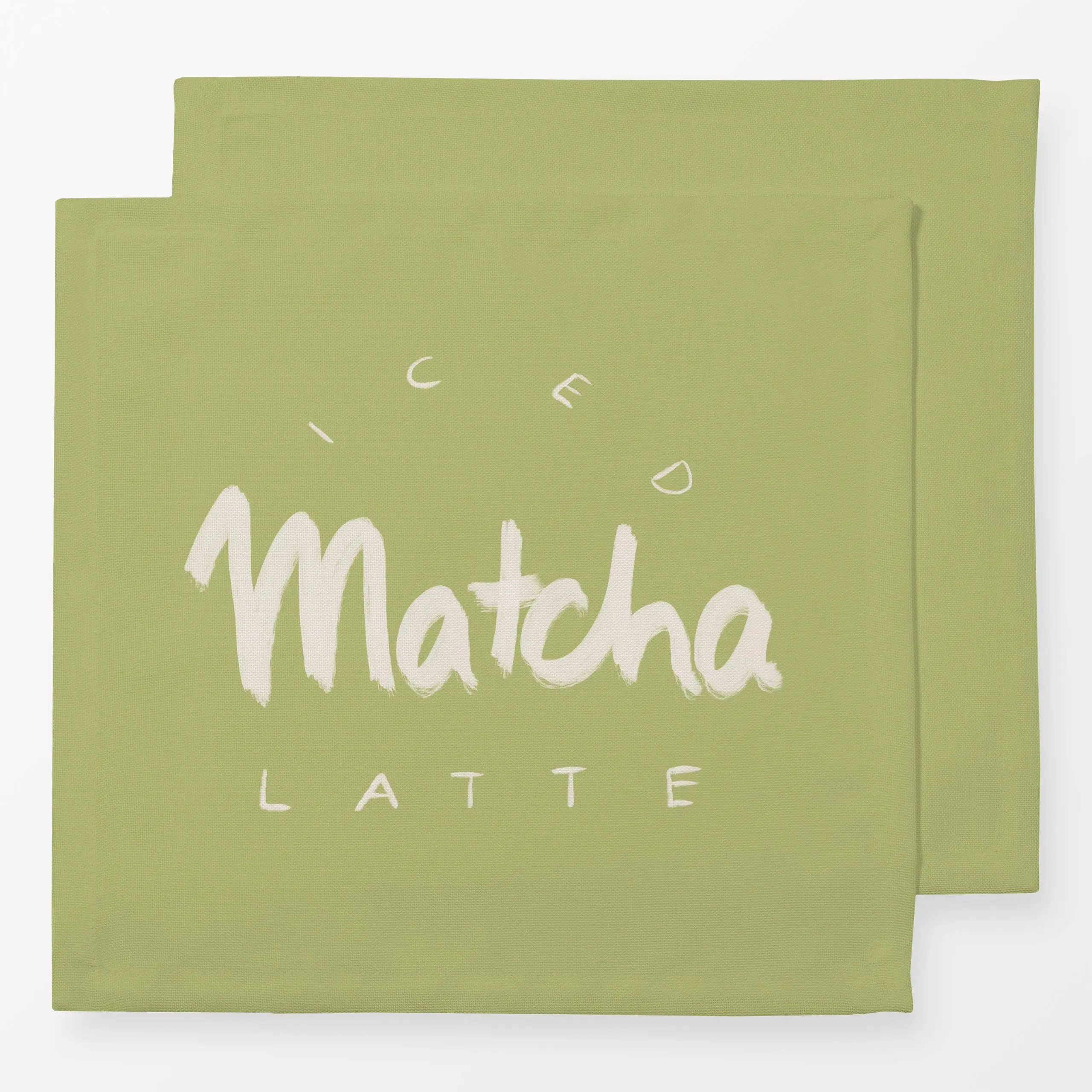 Servietten Iced Matcha Latte Typo - Küche, Essen & Trinken - von „Sophie Augustin Illustration"; typografie, Tee, teetrinken...