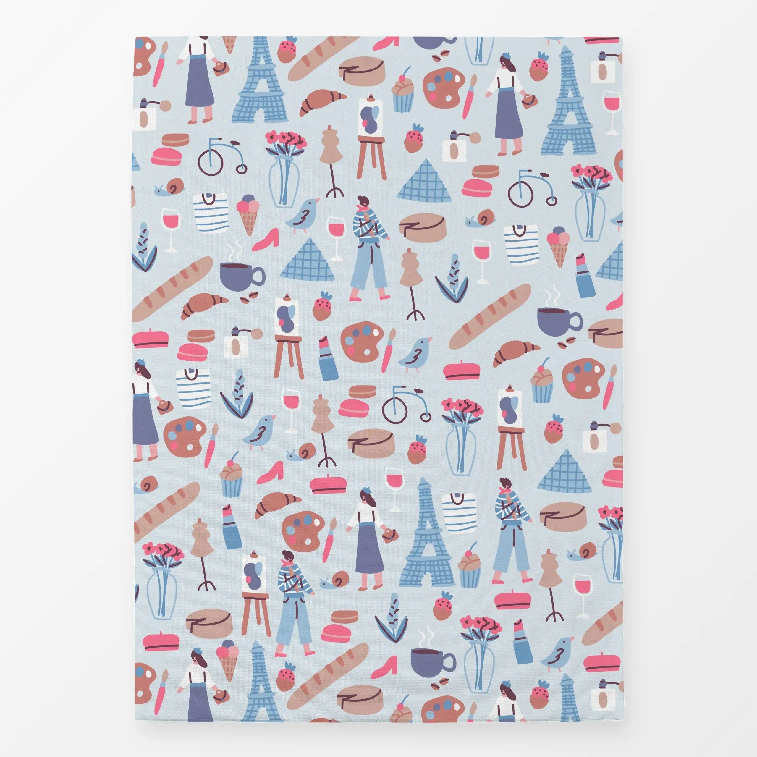Geschirrtücher Parisian Culture - Städte & Länder - von „Sara Maese"; Paris, Urlaub, croissant, France, StadtderLiebe, bague...