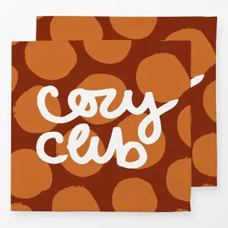 Servietten Cozy Club Schriftzug