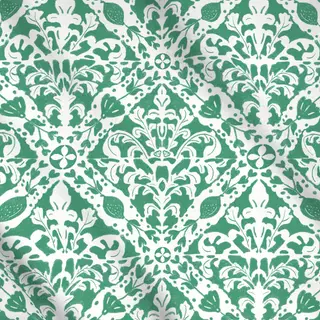 Meterware Ornament Fliese Minze Grün