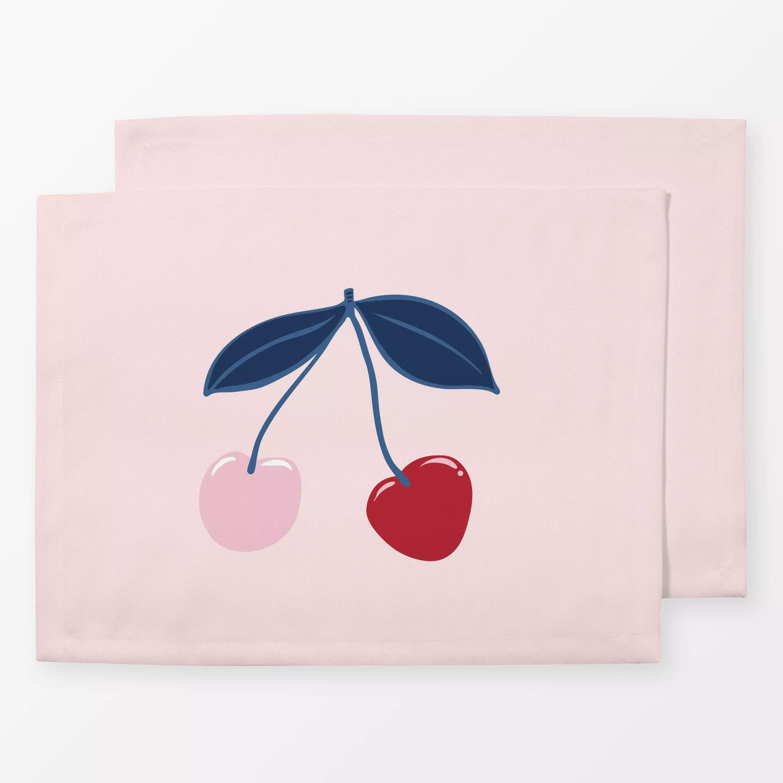 Tischset KirschPaar pastell rosa, Früchte, Sommer, von Katrin Graff