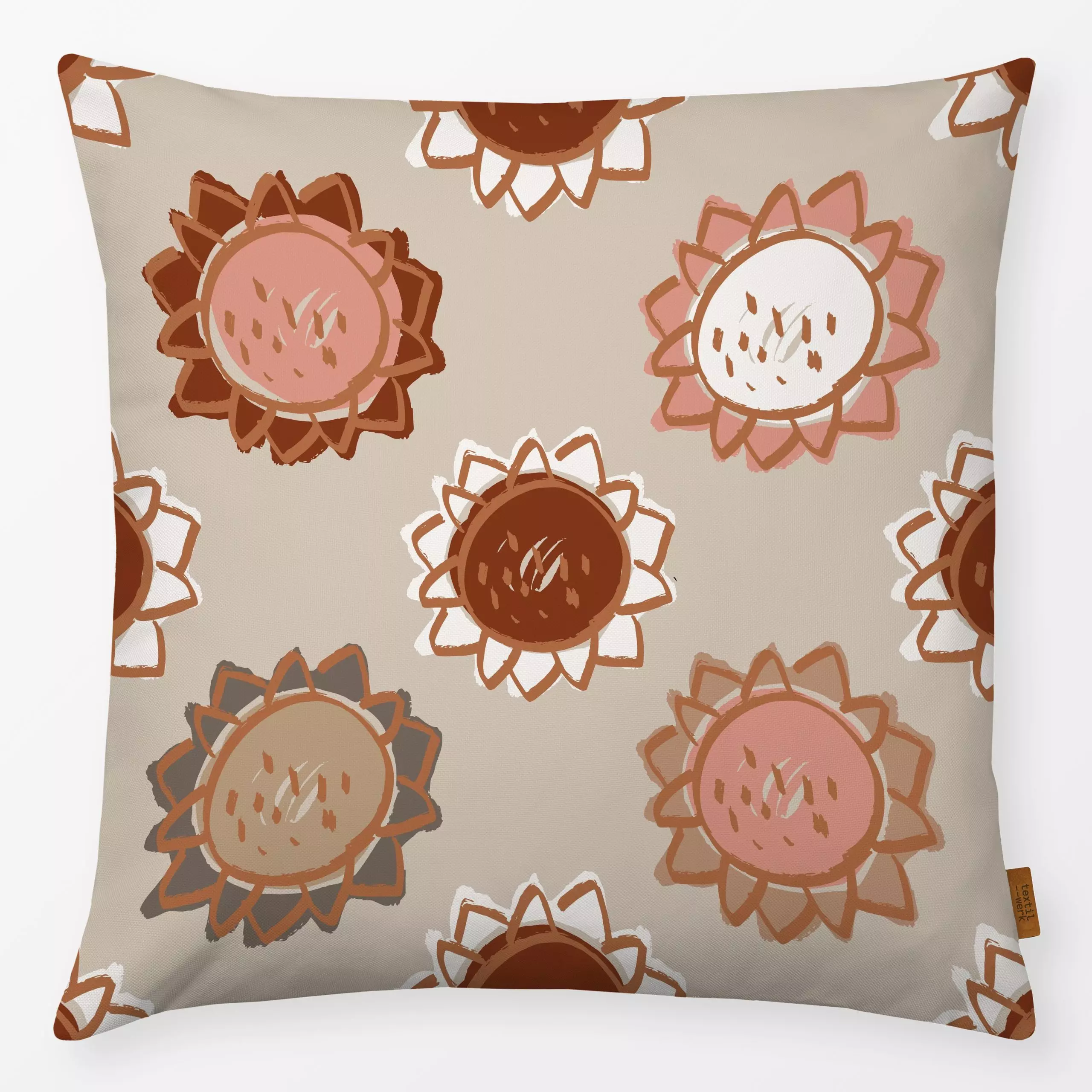 Kissen Sunflower Autumn Altrosa - Blumen & Florales - von „Kruth Design"; Blumen, sonnenblumen, Herbst, Herbstdeko, outdoor,...