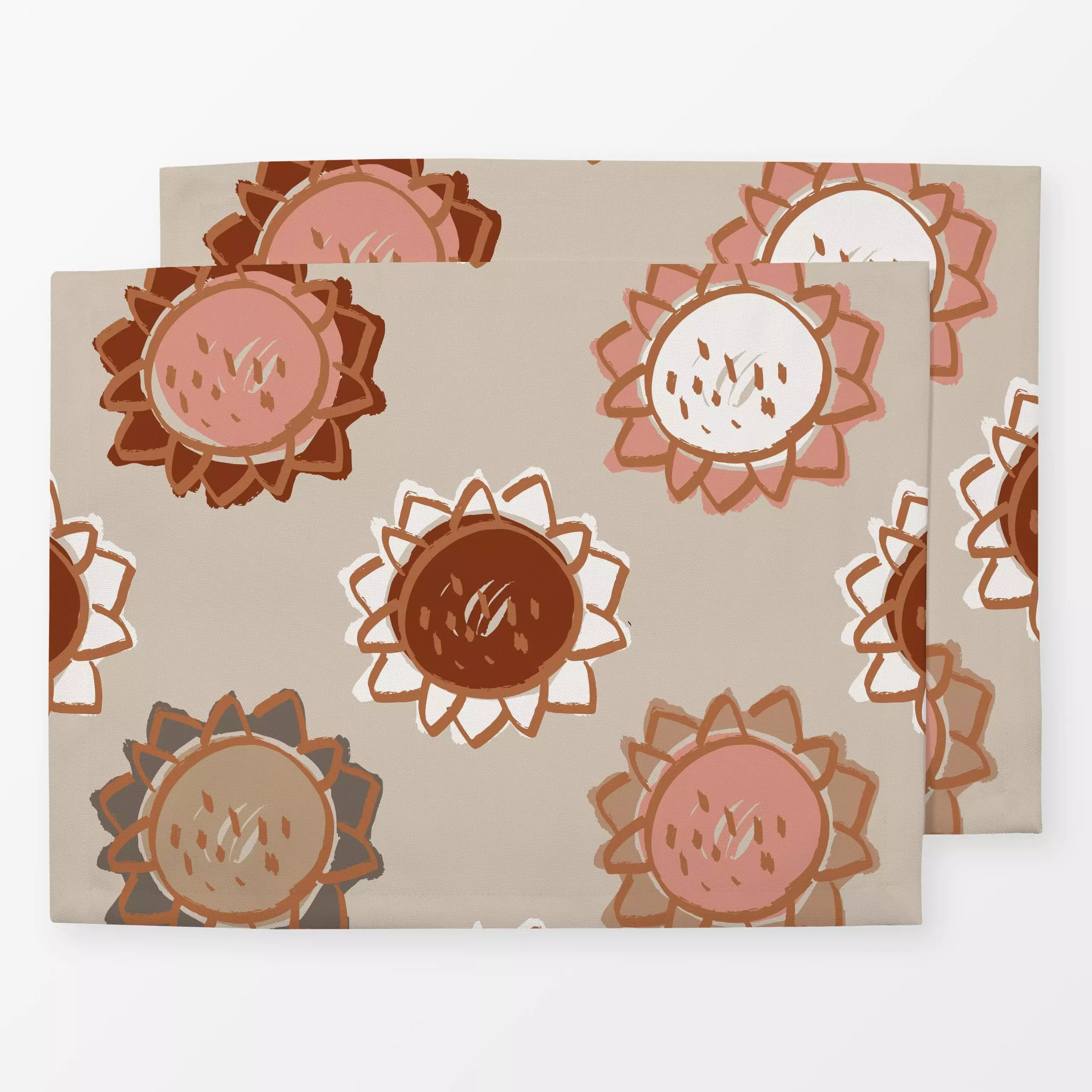 Tischset Sunflower Autumn Altrosa - Blumen & Florales - von „Kruth Design"; Blumen, sonnenblumen, Herbst, Herbstdeko, outdoo...