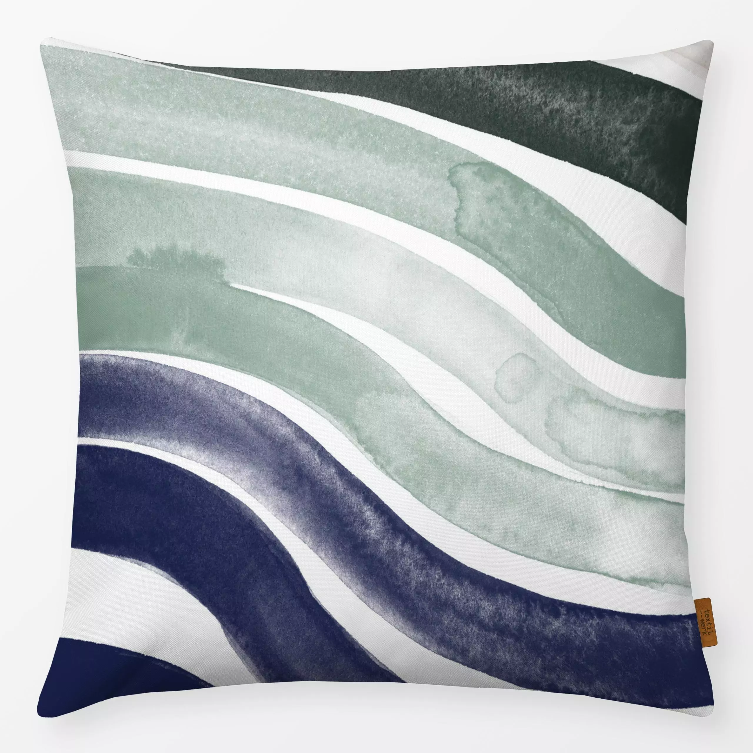 Kissen Ocean Waves 3 - Sommer, Symbole & Muster - von „LEEMO"; Aquarell, Natur, wellen
