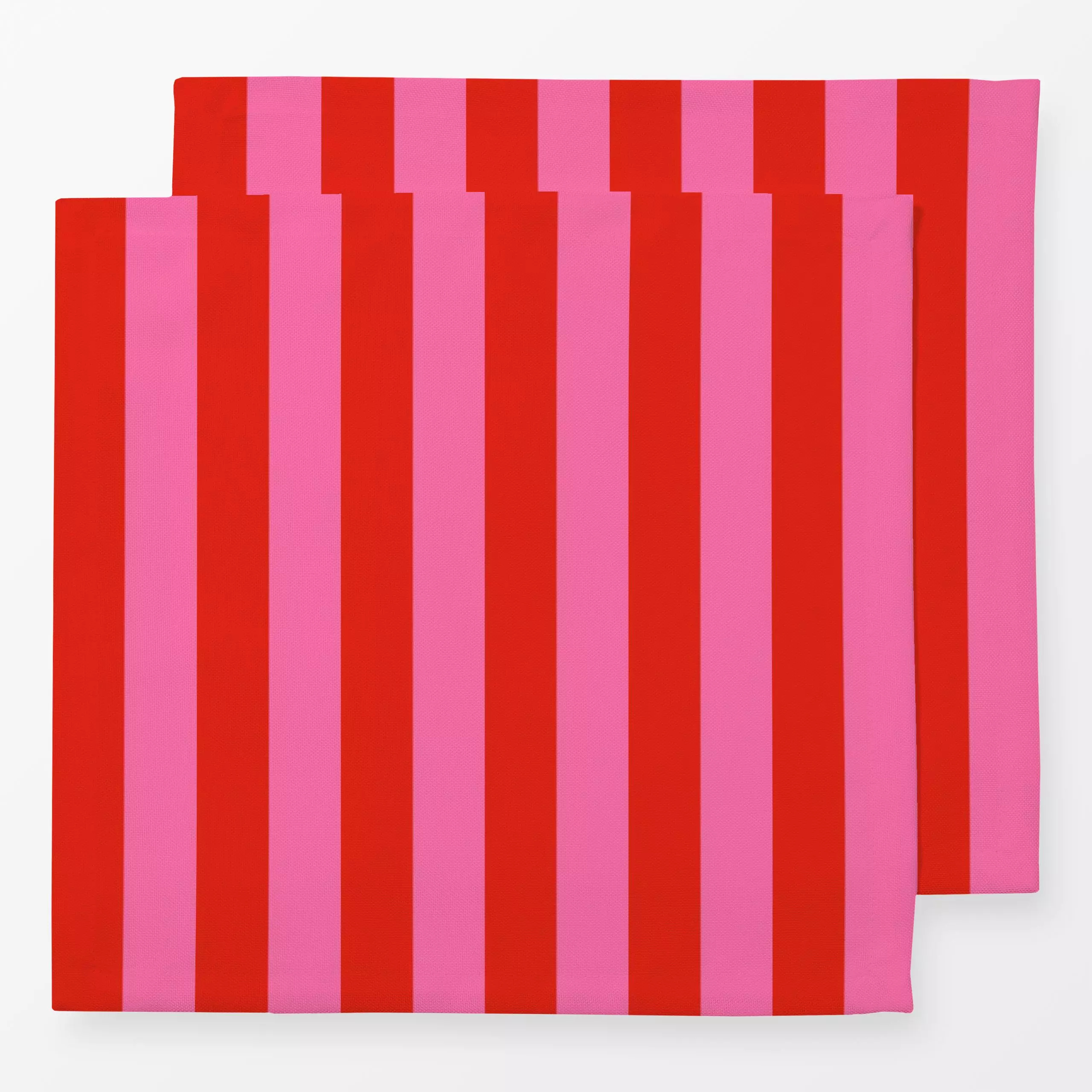 Servietten Stripes Red Pink - Sommer, Symbole & Muster - von „textilwerk"; Illustration, Sommer, trend, rot, bunt, Herz, ges...