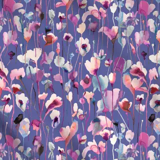 Meterware Aquarell Wild Flowers Lilac