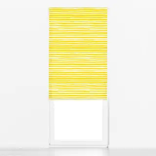 Raffrollo Tusche Streifen gelb weiß
