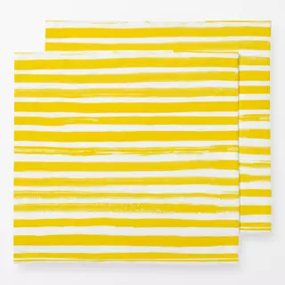 Servietten Tusche Streifen gelb weiß