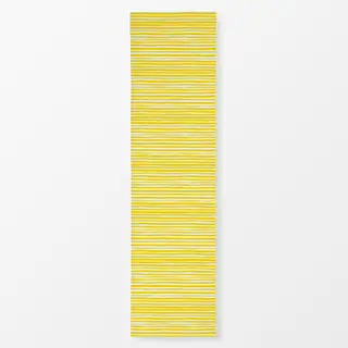 Tischläufer Tusche Streifen gelb weiß