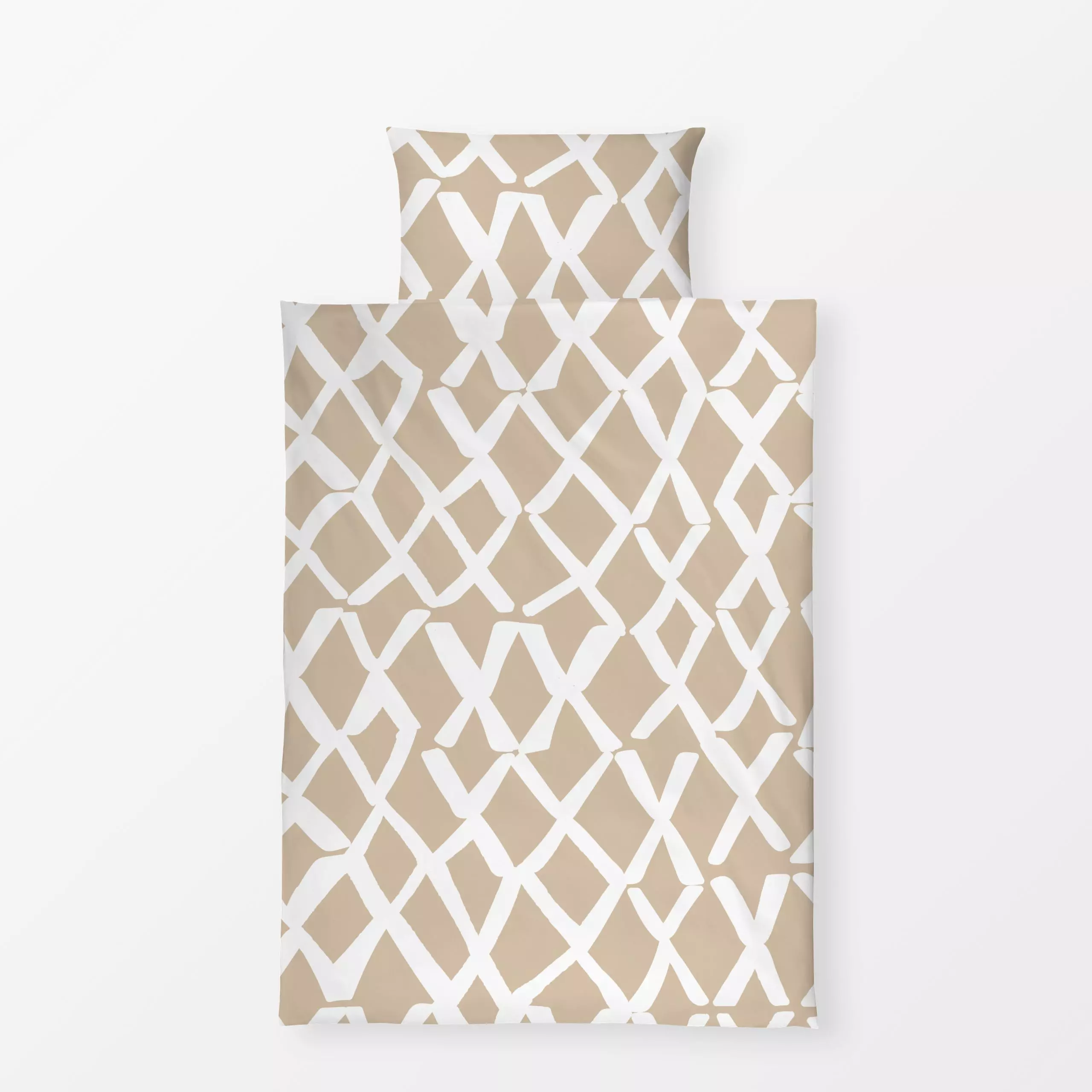 Bettwäsche Kreuze Sand - Sommer, Symbole & Muster - von „Uta Naumann"; boho, abstrakt, modern, Scandianvian, Karo, kreuz, Bo...