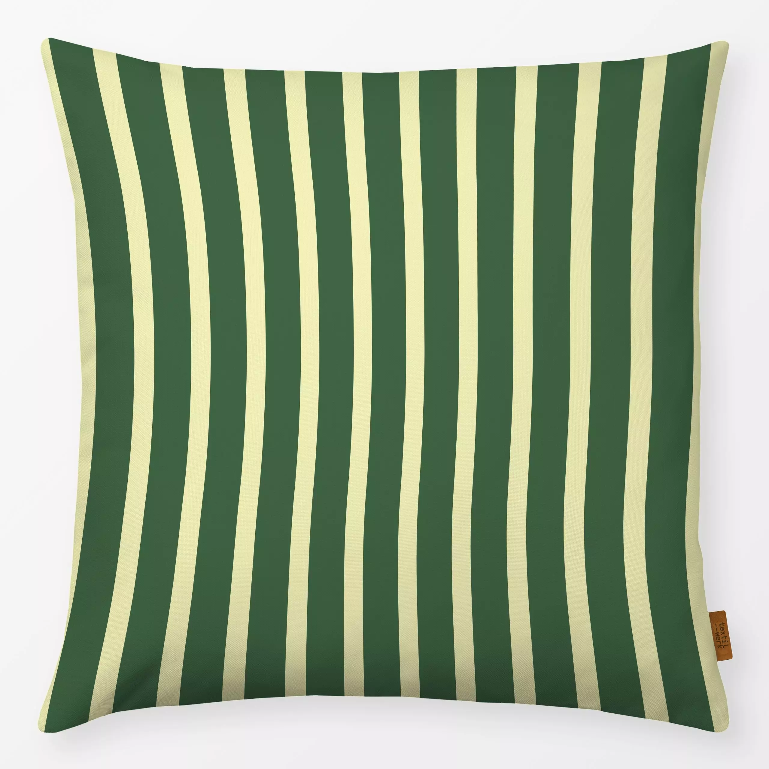 Kissen Ombrelloni - Sommer, Symbole & Muster - von „Karen Menzenbach"; Linien, Streifen, Garten, Sommer, mediterran, gelb, I...