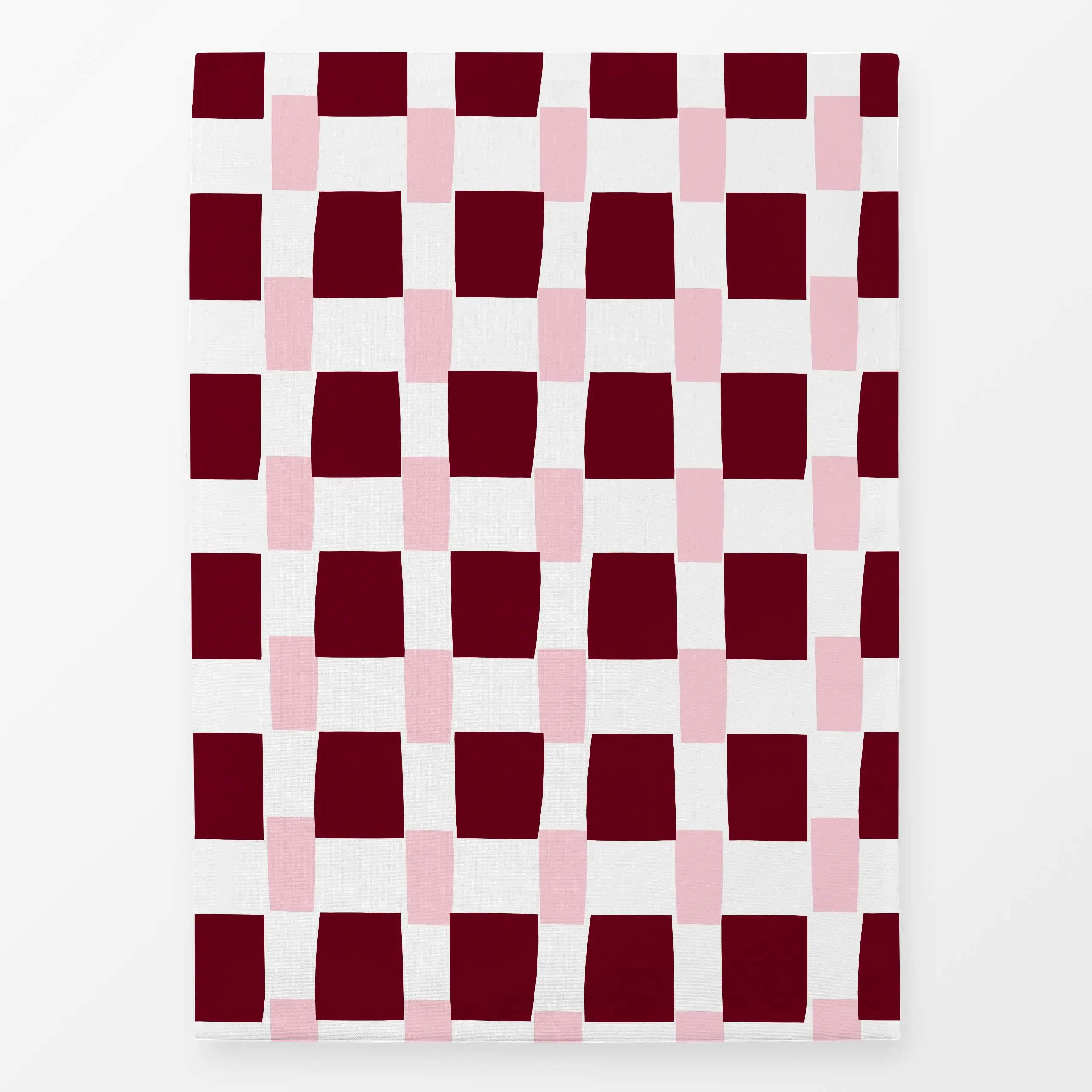 Geschirrtücher Karo Blush & Beerenrot - Frühling, Symbole & Muster - von „Lisa Jasmin Bauer“; trend, Karo, minimalistisch, F...