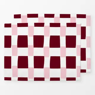 Tischset Karo Blush & Beerenrot
