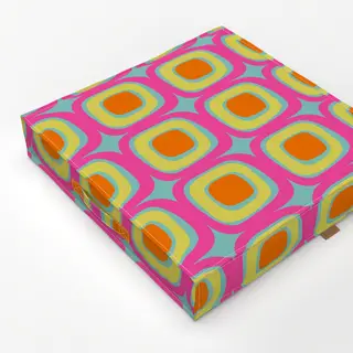 Bodenkissen Retro Circles Türkis