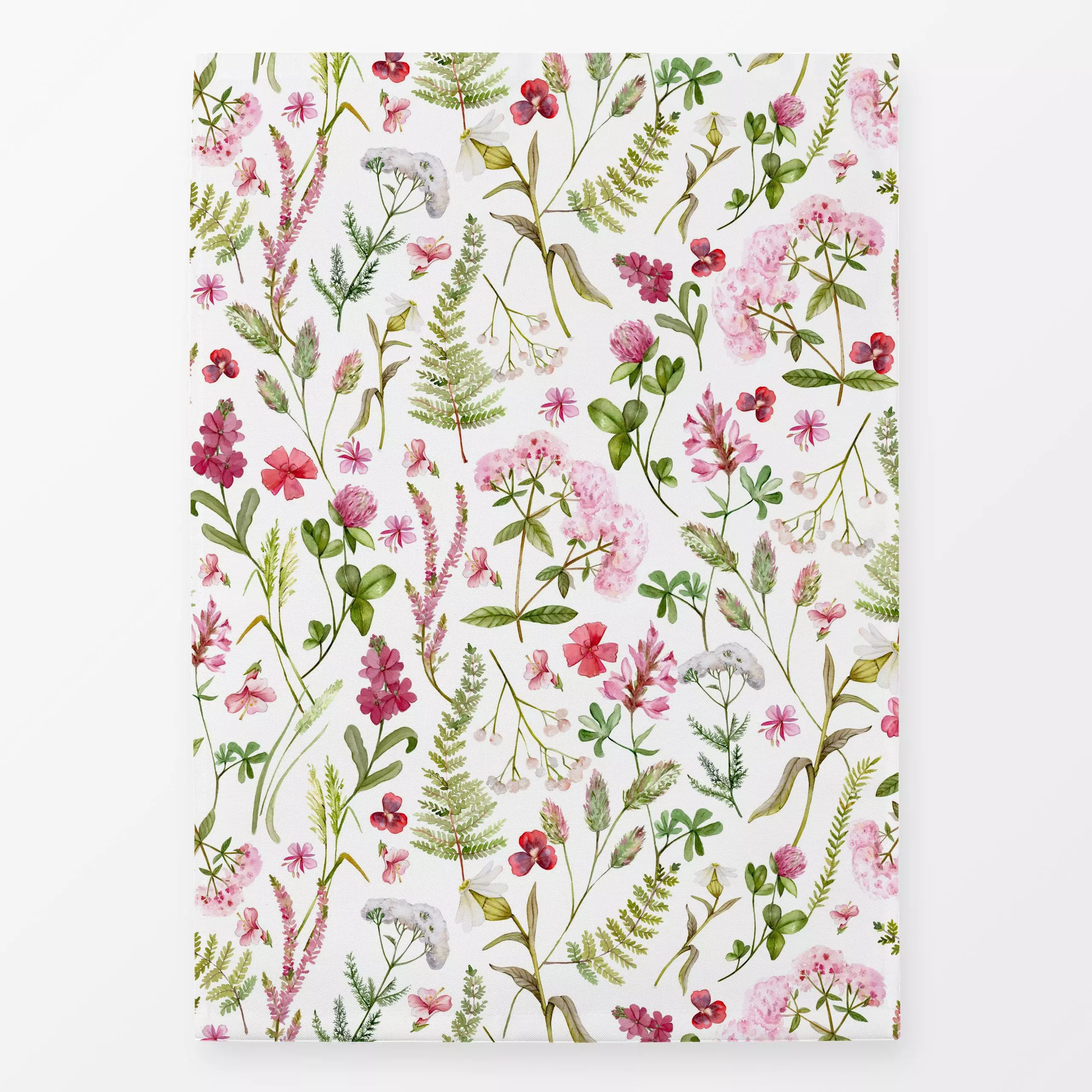 Geschirrtücher Rosa Wildblumen Wiese - Blumen & Florales, Frühling, Sommer - von „Uta Naumann"; Wasserfarben, skandinavisch,...