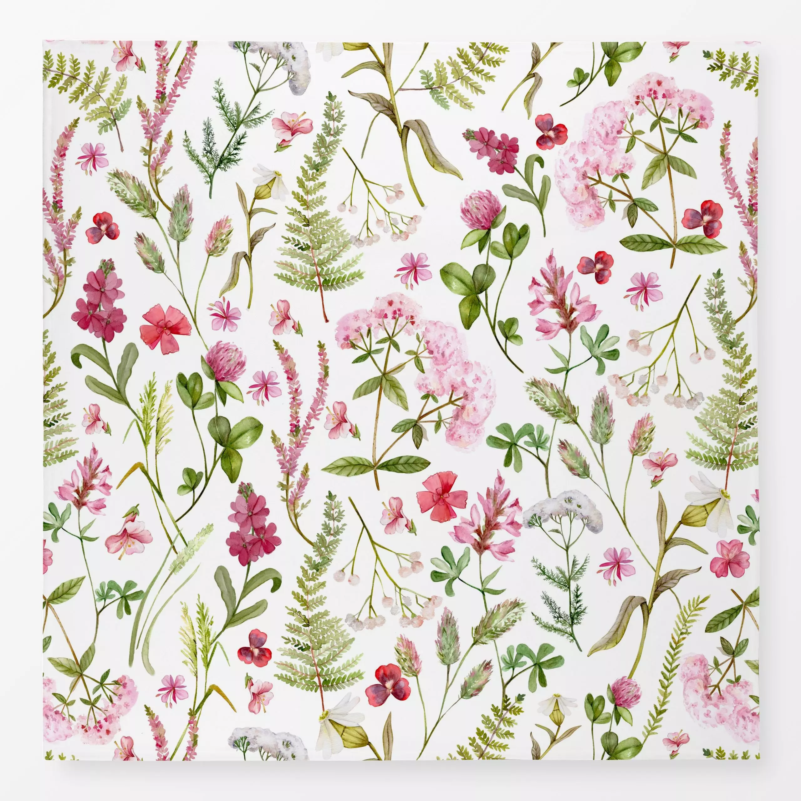 Tischdecke Rosa Wildblumen Wiese - Blumen & Florales, Frühling, Sommer - von „Uta Naumann"; Wasserfarben, skandinavisch, Blu...