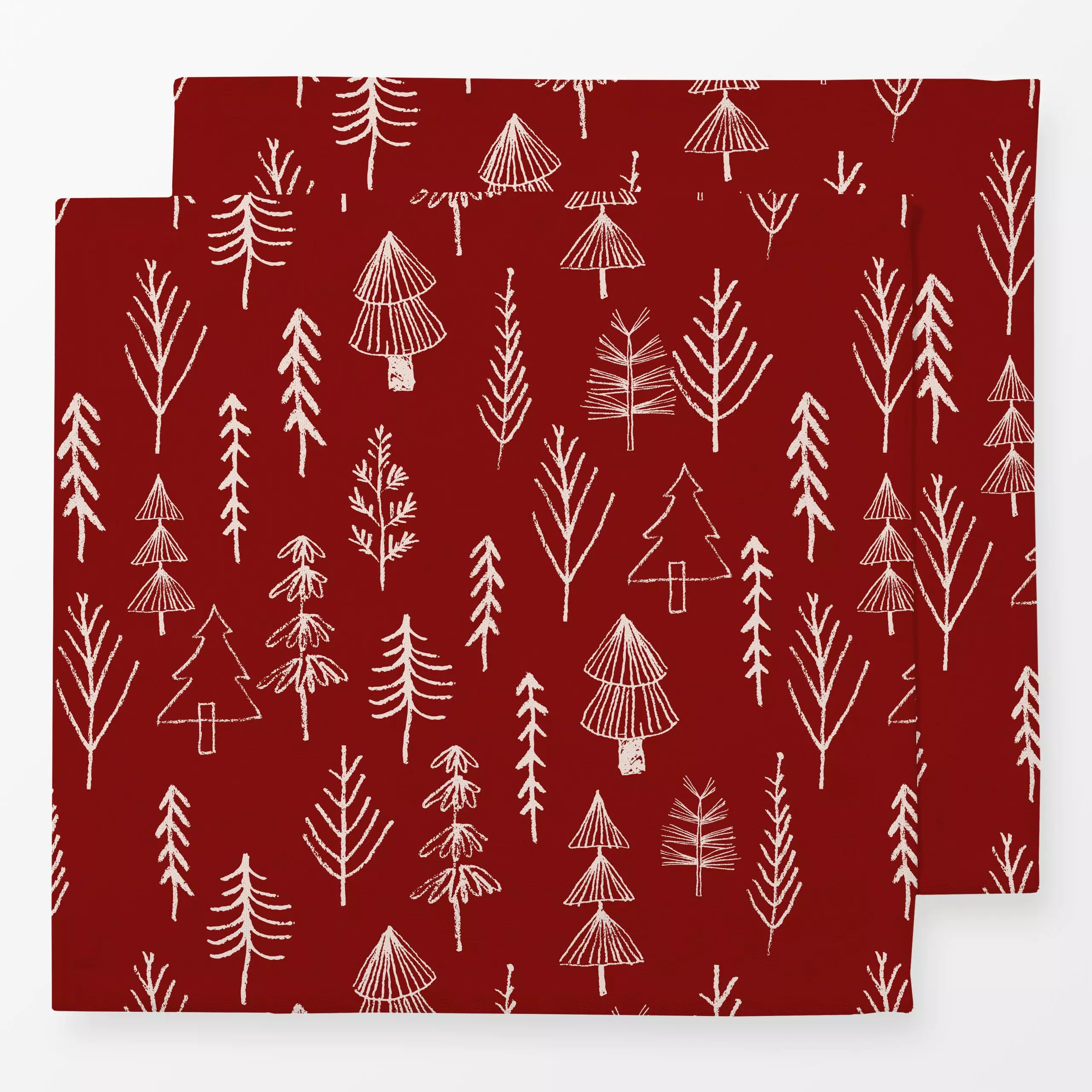 Servietten Skizzierte Weihnachtsbäume - Weihnachten, Winter - von „Uta Naumann"; Natur, skandinavisch, Bäume, Hygge, Tannenb...